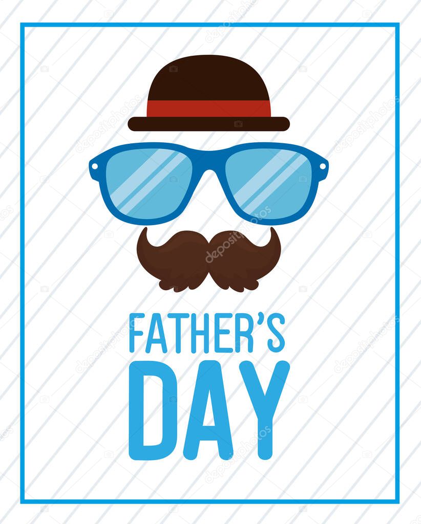 happy fathers day card with hipster accessories