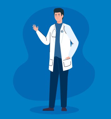 Stetoskop avatar karakterli doktor erkek.