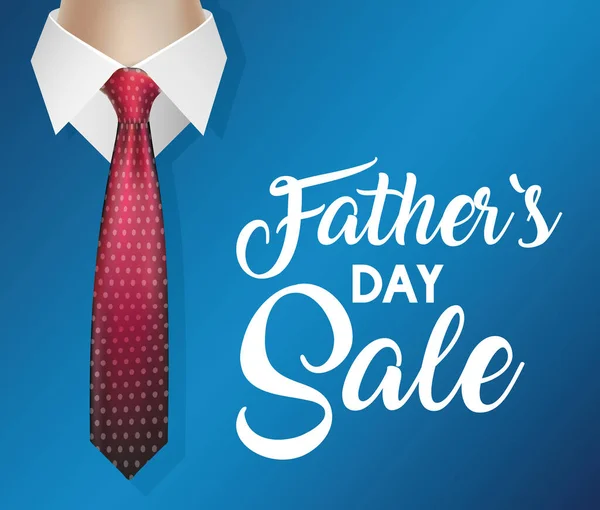 Heureux père carte de jour avec cravate cou — Image vectorielle