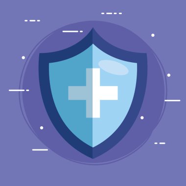 Çapraz sağlık sembollü kalkan