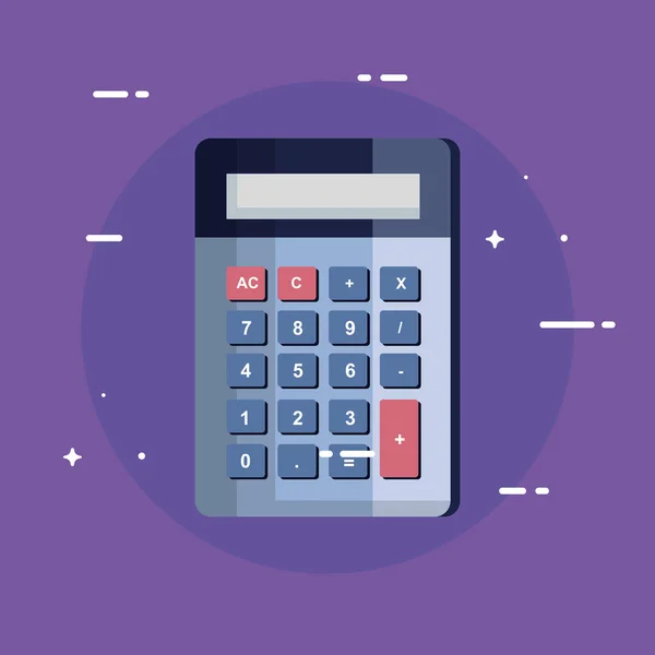 Calculadora matemática finanças em fundo roxo — Vetor de Stock