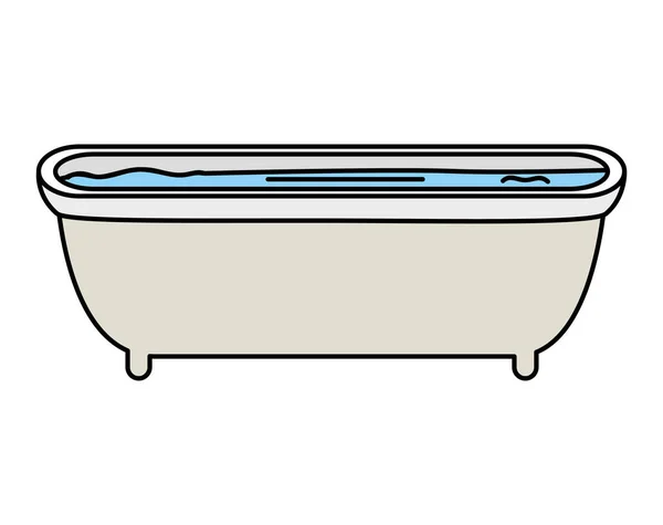 Bathtub bathroom element isolated icon — Stock Vector