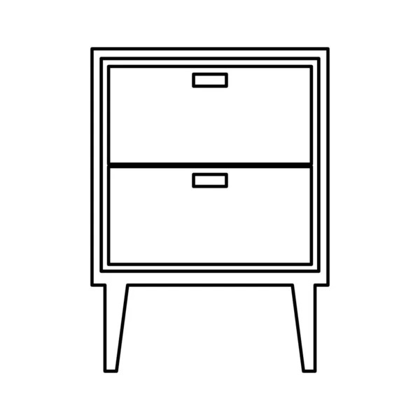 Cajón de madera muebles icono aislado — Archivo Imágenes Vectoriales