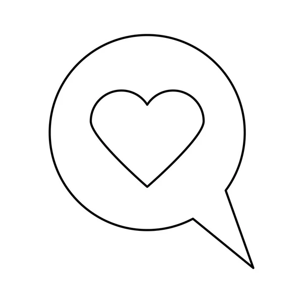 Bolha de fala com ícone de coração —  Vetores de Stock