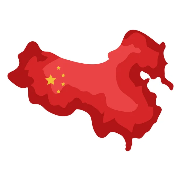 China mapa com ícone de bandeira — Vetor de Stock
