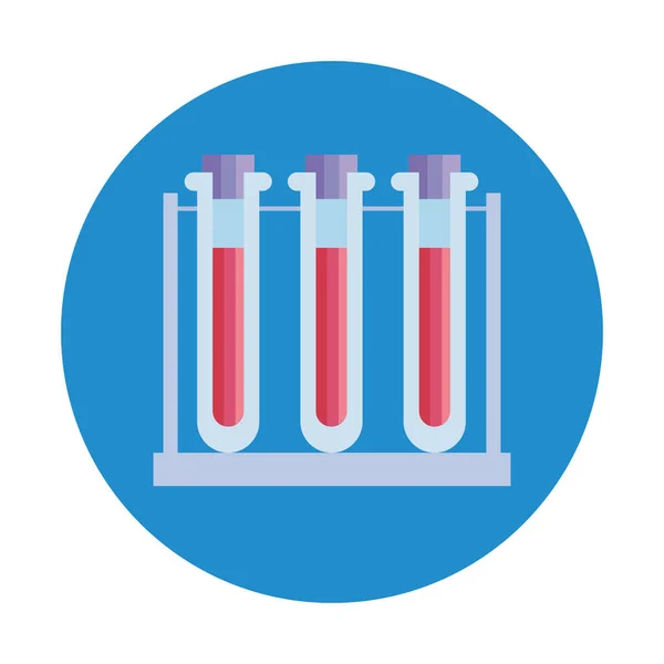 Laboratorio di prova provette icona isolata — Vettoriale Stock