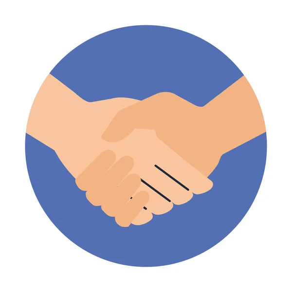 Handshake hotovo řešení izolované ikony — Stockový vektor