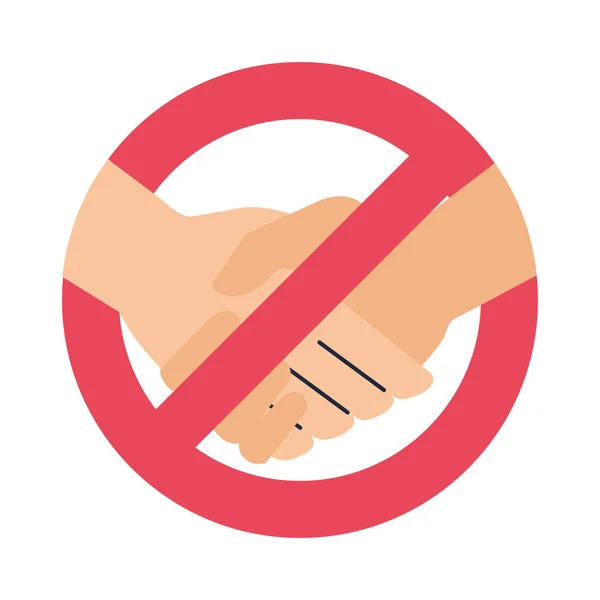 Denied handshake signal isolated icon — Stock Vector