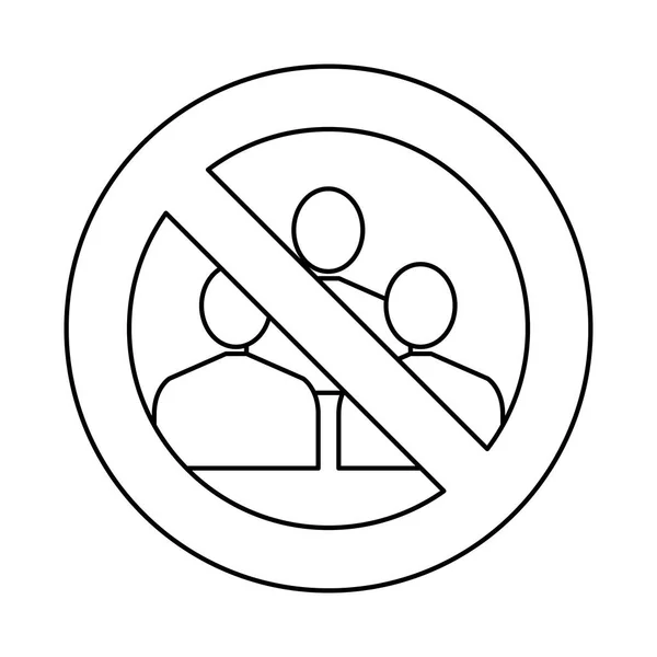 Avoid crowds signal isolated icon — Stock Vector