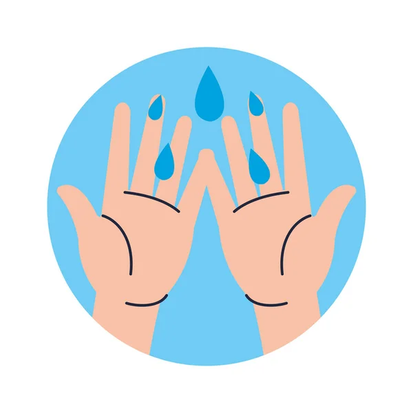Lavaggio mani pulizia icona isolata — Vettoriale Stock