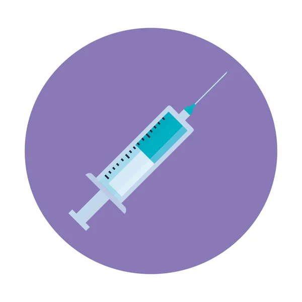 Injektion Impfstoff Ikone isoliert — Stockvektor