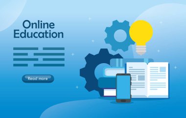 Akıllı telefon ve simgelerle çevrimiçi eğitim teknolojisi