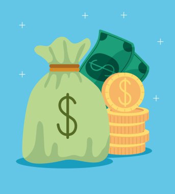 Yığınla para ve fatura dolu para çantası.