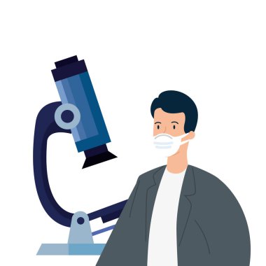 Mikroskobu olan doktor izole edilmiş simge