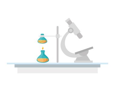 mikroskop ve tüpler test simgesi izole edildi