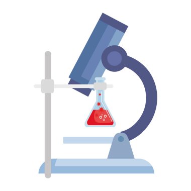 covid 19 parçacıkları ile mikroskop ve tüp testi