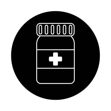 ilaç şişesi izole edilmiş ikon