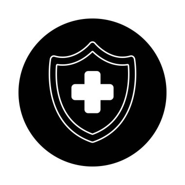 Tıbbi haç kalkan ikonunda izole edildi