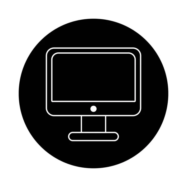 Monitor de computador desktop ícone isolado — Vetor de Stock