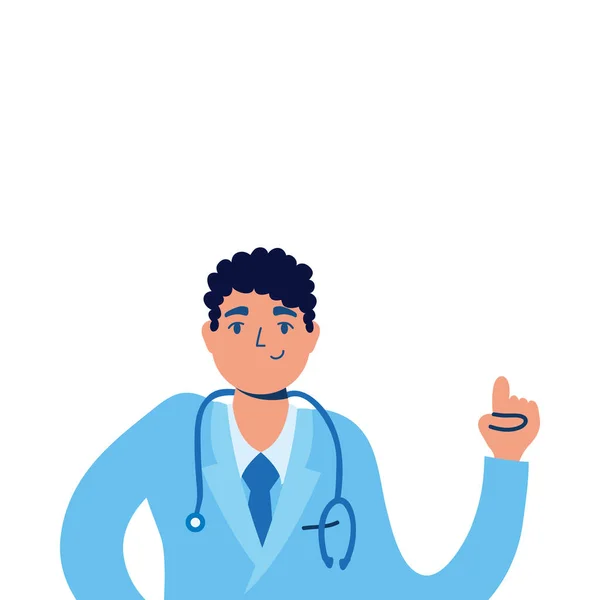 Professional doctor with stethoscope character — Stock Vector