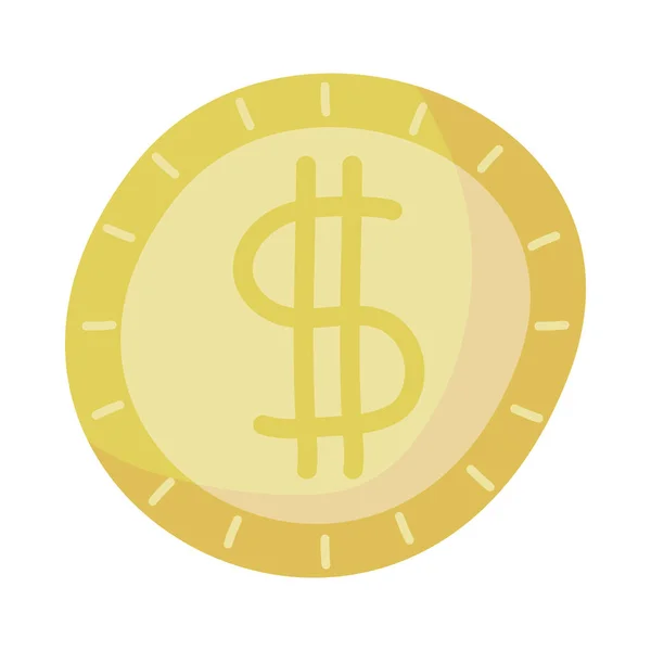 Монета гроші долар ізольовані значок — стоковий вектор