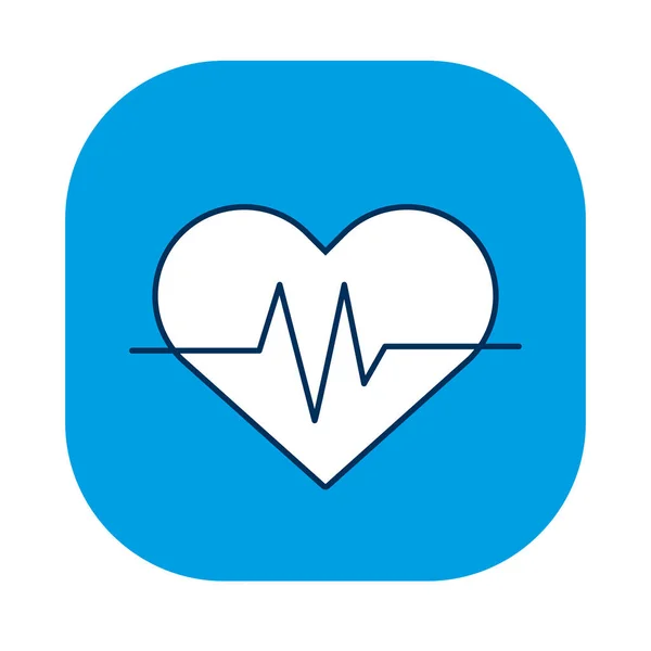 Corazón médico cardiología pulso icono — Archivo Imágenes Vectoriales