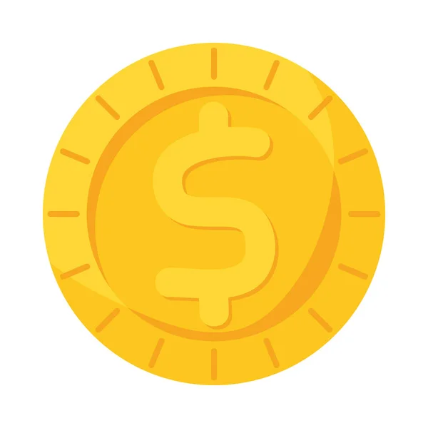 Coin money dollar isolated icon — Stock Vector