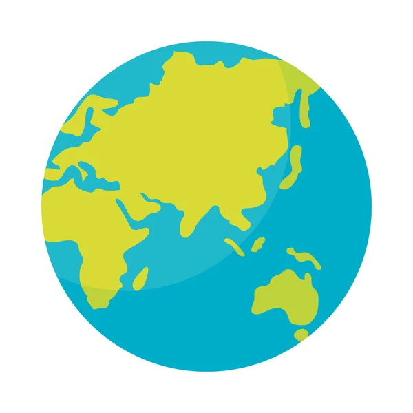 Planeta mundo ícone isolado da terra —  Vetores de Stock