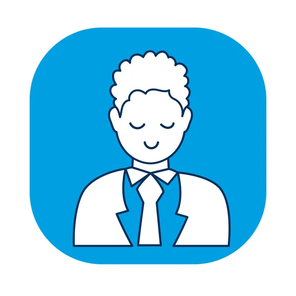 Élégant homme d'affaires avatar personnage icône — Image vectorielle