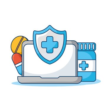 Kalkan ve uyuşturucu teknolojili dizüstü bilgisayar.