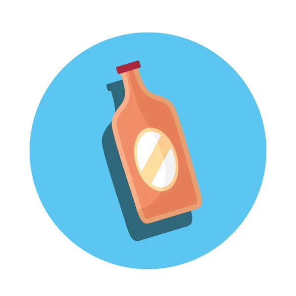 Botella vidrio producto aislado icono — Vector de stock