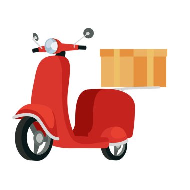 Teslimat scooter motosikleti simgesi izole