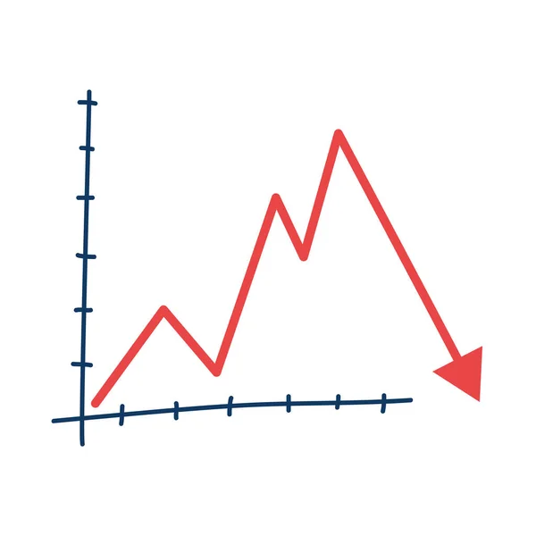 Statistiques flèche infographie isolé icône — Image vectorielle