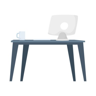 Masasında kahve fincanı olan bir masaüstü