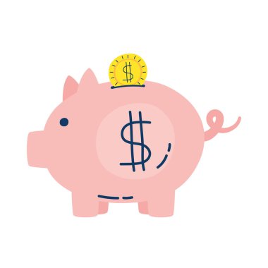 piggy savings money dollar icon