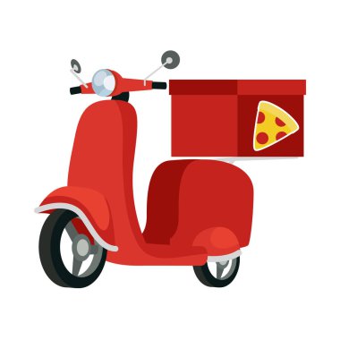 pizza motosikleti servis simgesi izole