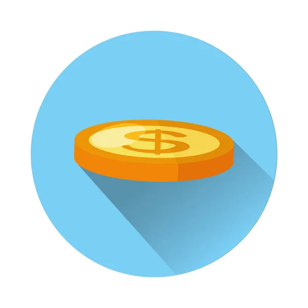 Mince peníze dolar izolované ikona — Stockový vektor