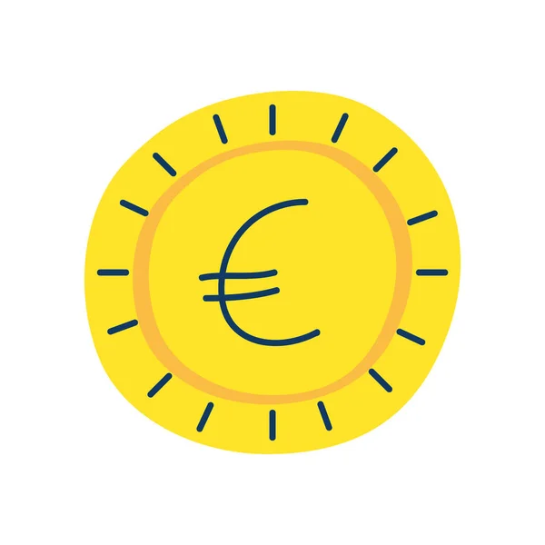 Moneda moneda euro icono aislado — Vector de stock