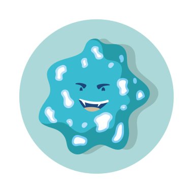 bakteri komedi karakteri izole edilmiş simge