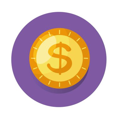 Bozuk para dolar izole edilmiş simgesi