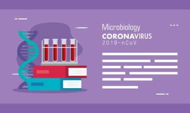 Kitaplarda tüpler olan mikrobiyoloji ve DNA yapısı