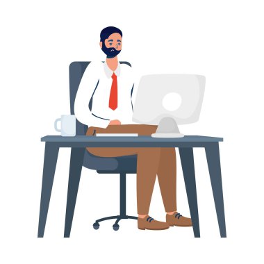 Ofiste çalışan zarif bir iş adamı.