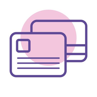 Kredi kartı plastik para çizgisi biçimi simgesi