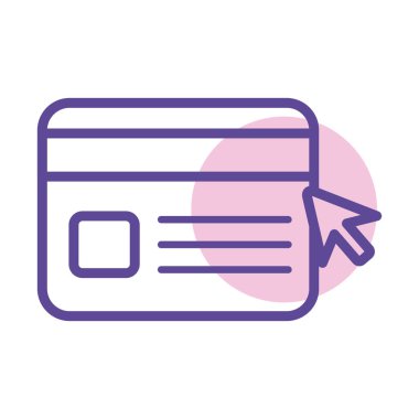 Kredi kartı plastik para çizgisi biçimi simgesi