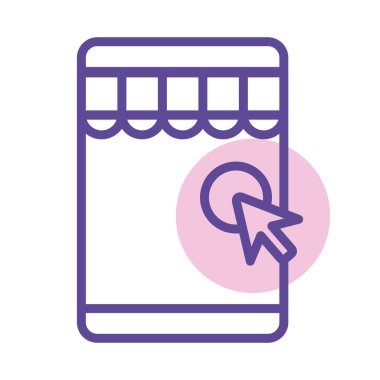 imleç fare satırı biçiminde akıllı telefon