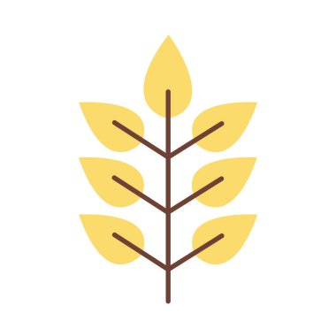 Yapraklı dal organik düz ekili