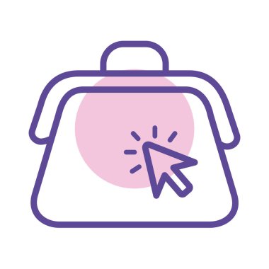 Fare imleç çizgisi simgesine sahip kadın çantası