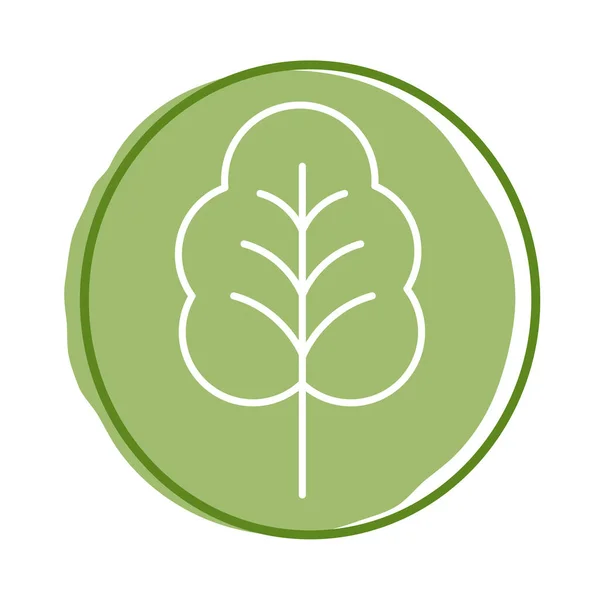 Feuille plante bloc style icône — Image vectorielle