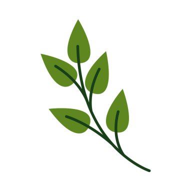 Yapraklı dal organik düz ekili