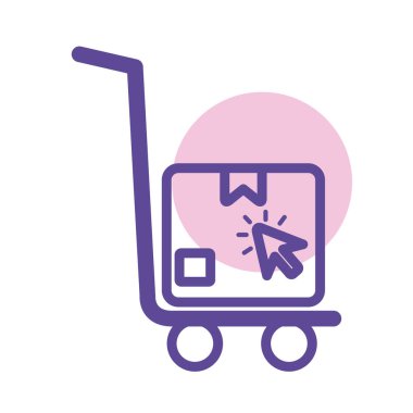 Kutu dağıtımlı ve imleç satırı biçiminde simgesi olan el arabası